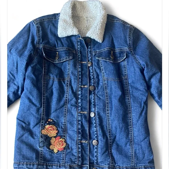 Jacket for Girls blue with embroidery - Picture 3 of 5